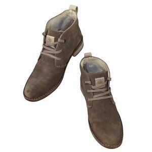 Bussola Sevilla Chukka Boots Fossil Ankle Lace Up Bootie  38 / 7 Suede Leather